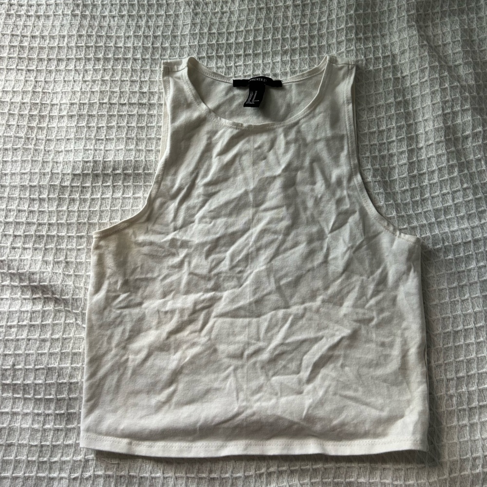 Forever 21 White Sleeveless Top